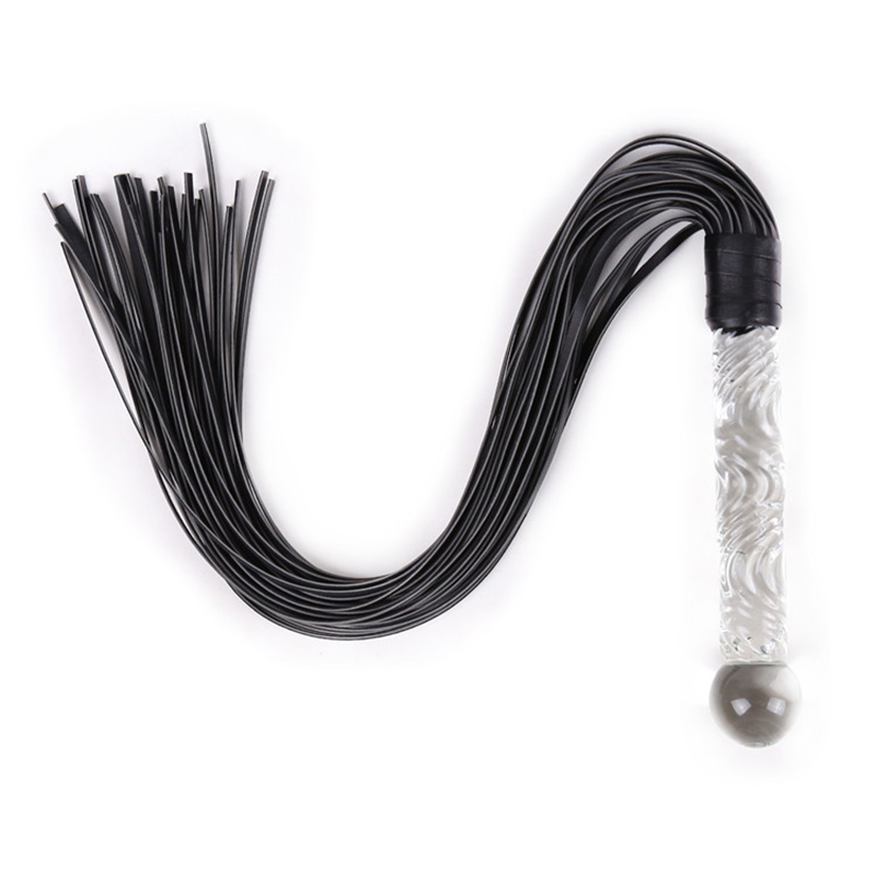 Riding Crop Dressage - 70 cm poignée en verre glands