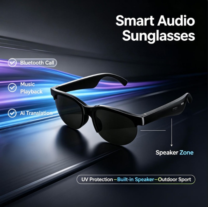 Outdoor Sport Glasses - Lunettes de soleil audio intelligentes, appels